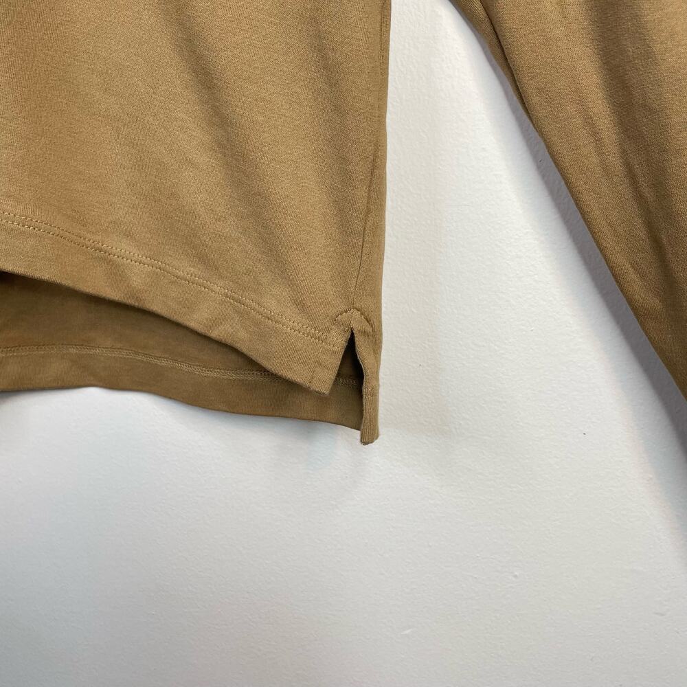 AYR Franny Pima Cotton Knit Classic Polo Shirt Top Camel Tan Chipwich Womens M - Picture 7 of 12